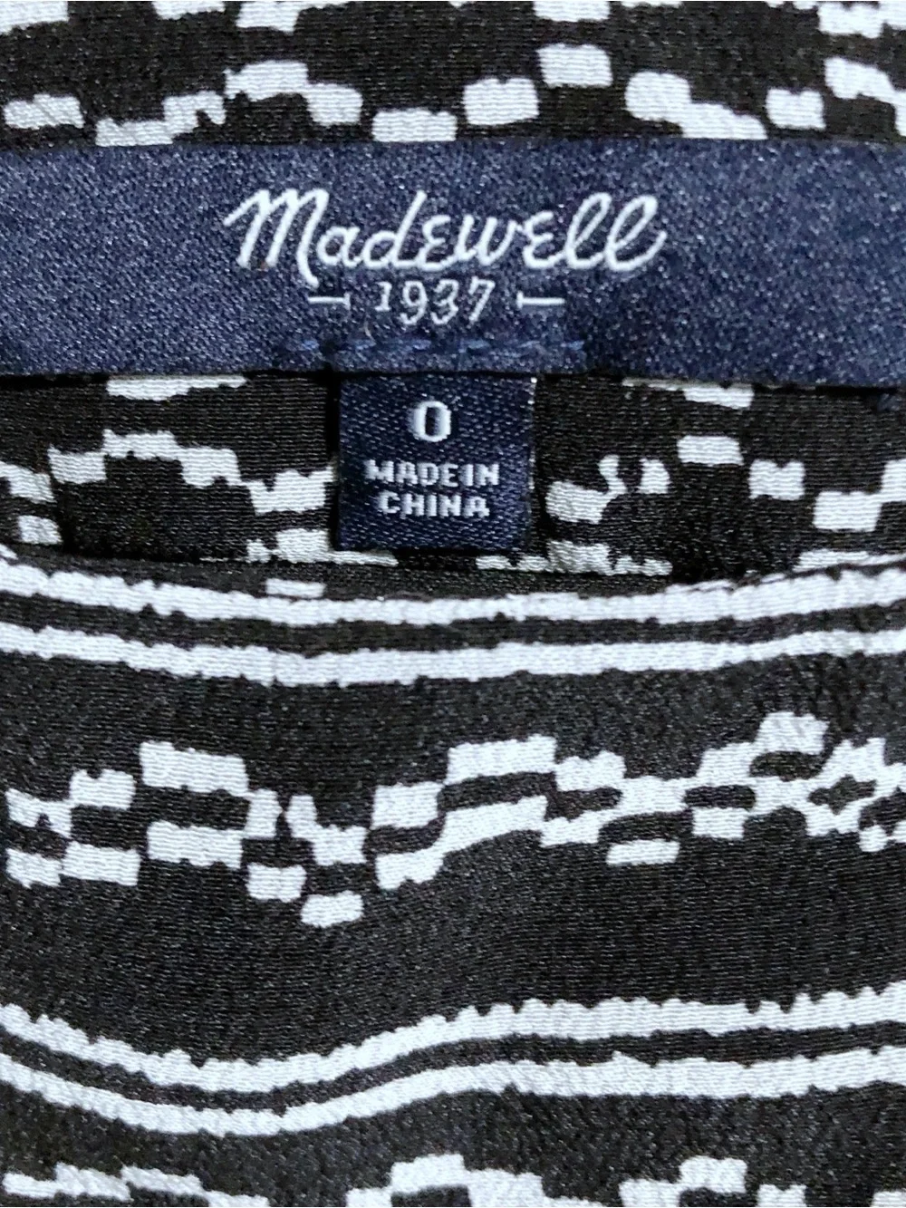 Madewell Black & Gray Silk Skater Skirt Size 0
